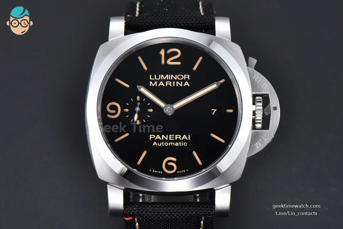 PAM1025 TTF 44MM Black Dial Black Nato Strap P9010