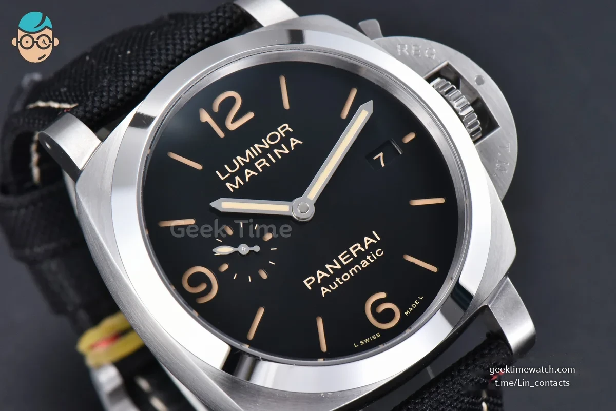 PAM1025 TTF 44MM Black Dial Black Nato Strap P9010