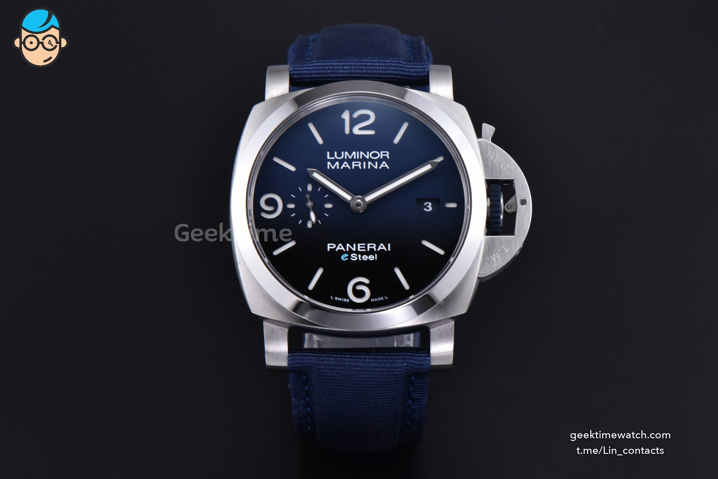 PAM1157 Luminor Marina 44mm VSF Blue Dial Blue Nylon Strap P9010
