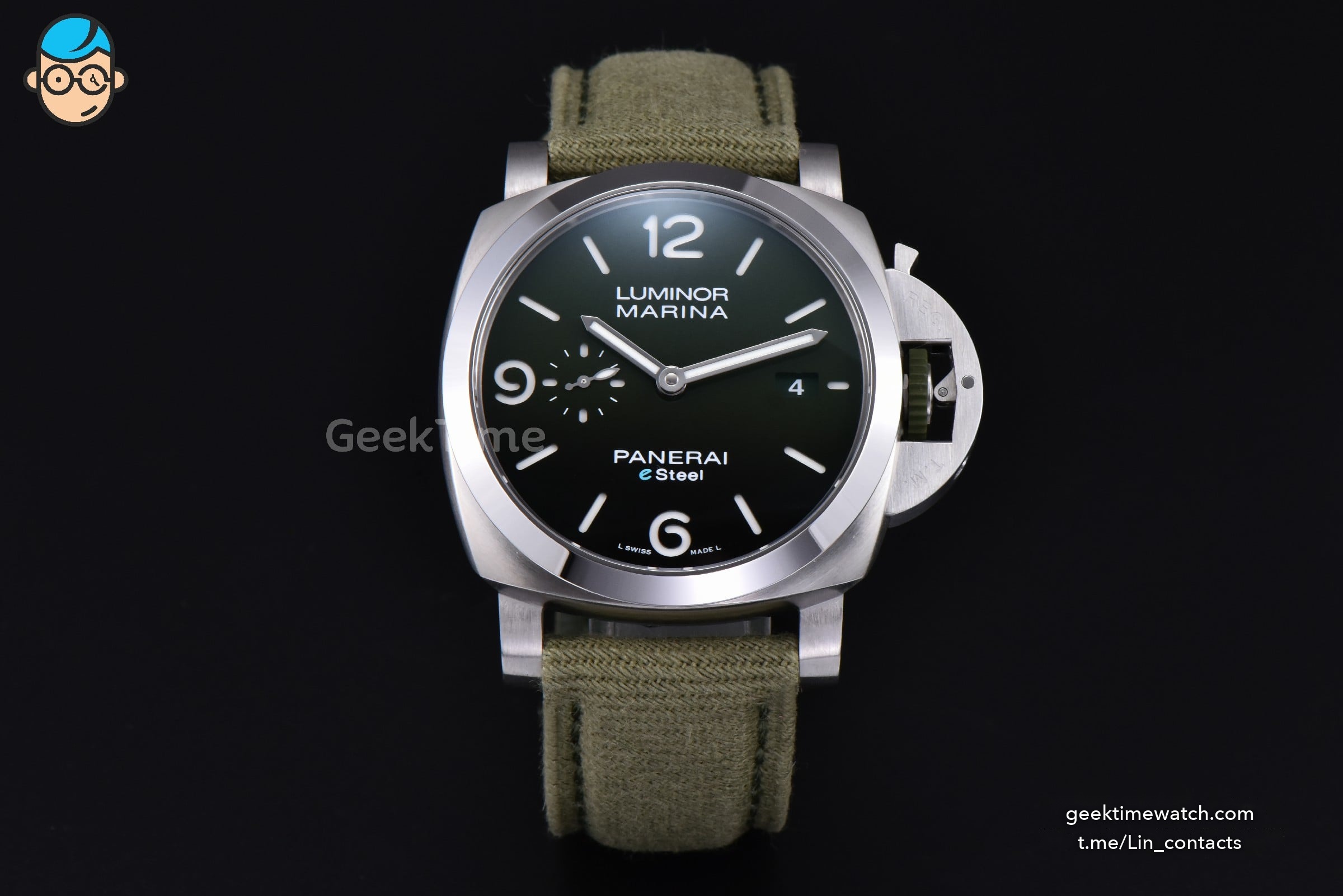 PAM1356 Luminor Marina 44mm VSF Green Dial Green Nylon Strap P9010