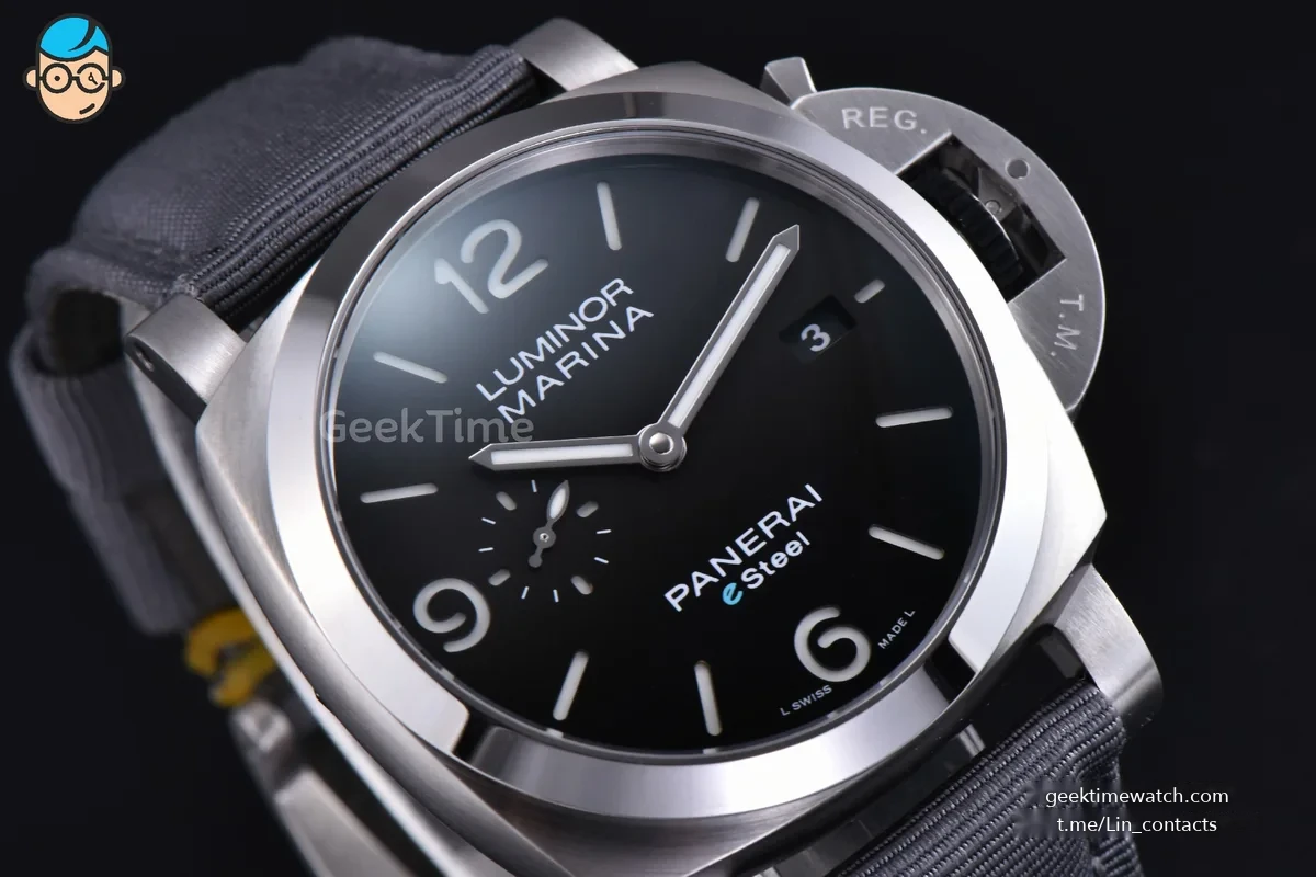 PAM1358 Luminor Marina Grigio Roccia 44mm VSF Black Dial Grey Nylon Strap P9010