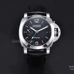PAM1365 Luminor Quaranta BiTempo 40mm VSF Black Dial Leather Strap P900
