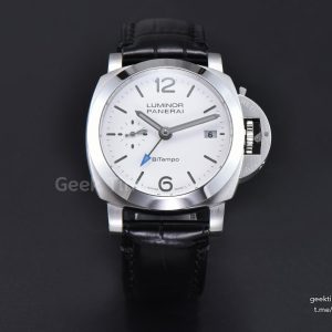 PAM1367 Luminor Quaranta BiTempo 40mm VSF White Dial Leather Strap P900