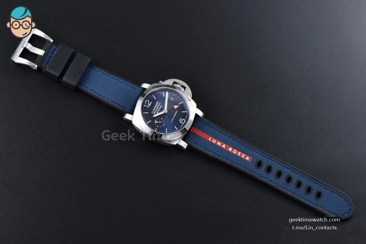 PAM1404 Quaranta BiTempo Luna Rossa 40mm VSF Blue Dial Gummy Strap P900