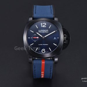 PAM1408 DLC Quaranta BiTempo Luna Rossa 40mm VSF Blue Dial Gummy Strap P900
