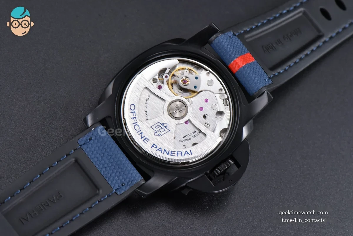 PAM1408 DLC Quaranta BiTempo Luna Rossa 40mm VSF Blue Dial Gummy Strap P900