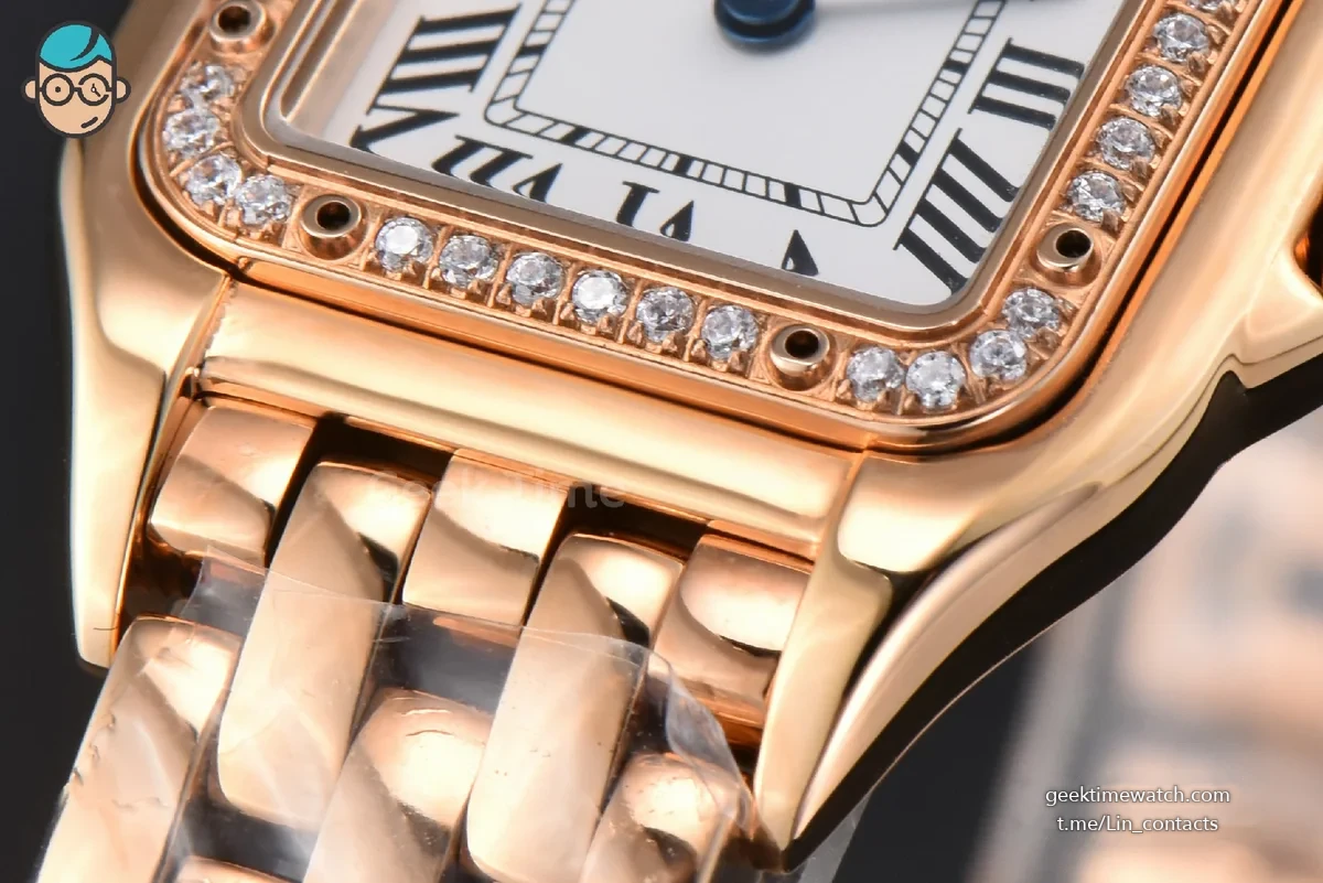 Panthère 22mm AF RG Diamond White Dial RG Bracelet Ronda Quartz