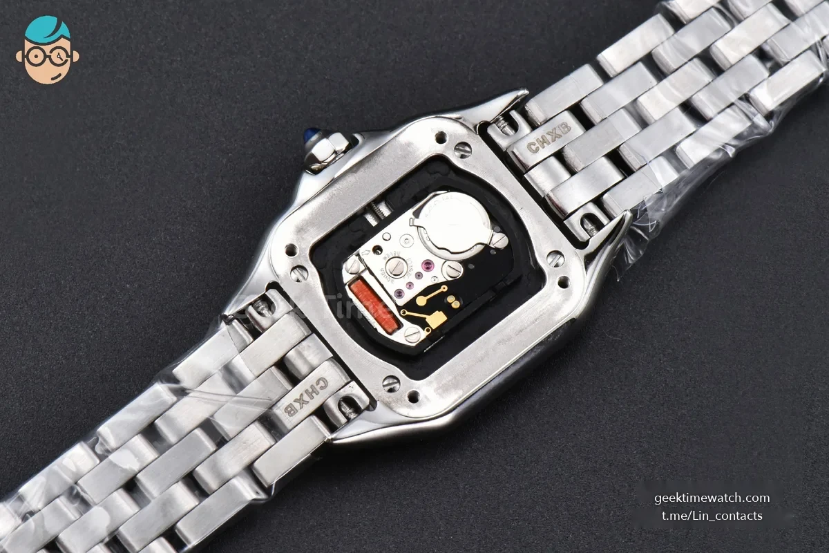 Panthère 22mm AF SS Diamond Bezel White Dial SS Bracelet Ronda Quartz