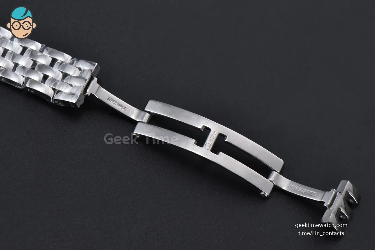 Panthère 22mm AF SS White Diamond Dial on SS Bracelet Ronda Quartz