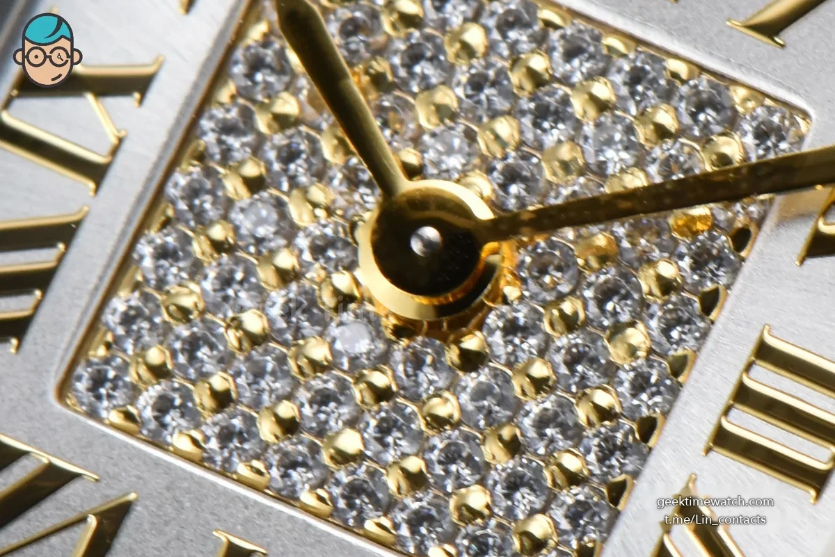Panthère 22mm AF SS/YG White Diamond Dial Diamond Bezel on SS/YG Bracelet Ronda Quartz