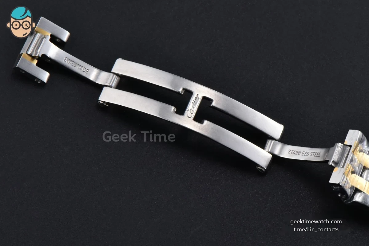Panthère 22mm AF SS/YG White Diamond Dial Diamond Bezel on SS/YG Bracelet Ronda Quartz