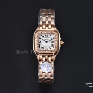 Panthère Secrete Ladies 22mm RG BVF White Dial Diamond Bezel RG Bracelet Ronda Quartz