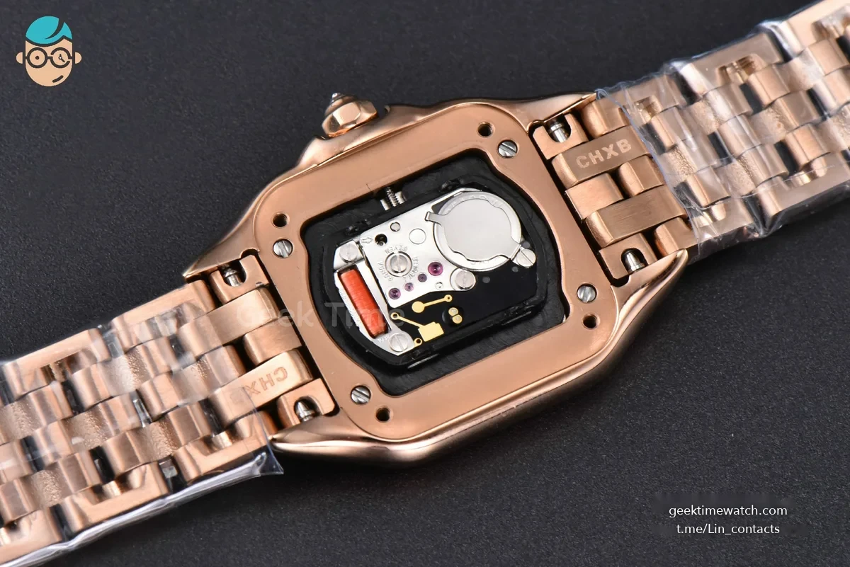 Panthère Secrete Ladies 22mm RG BVF White Dial Diamond Bezel RG Bracelet Ronda Quartz