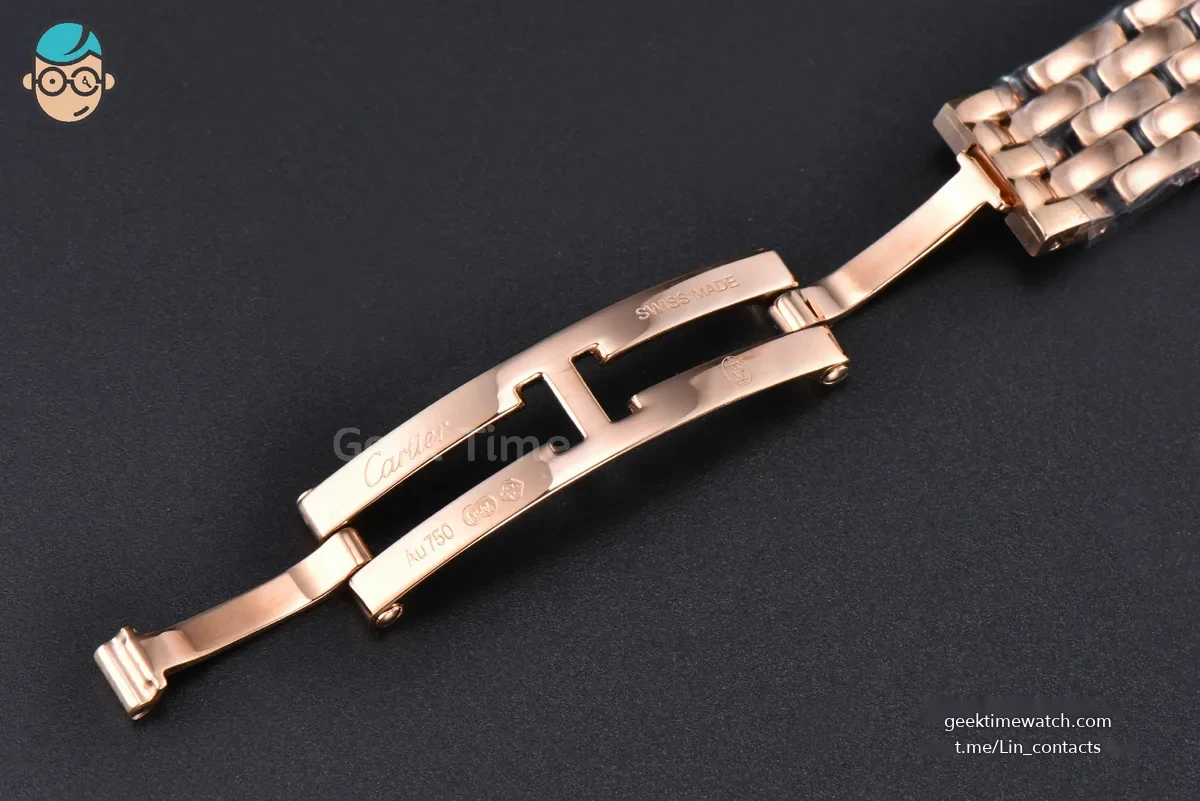 Panthère Secrete Ladies 22mm RG BVF White Dial Diamond Bezel RG Bracelet Ronda Quartz