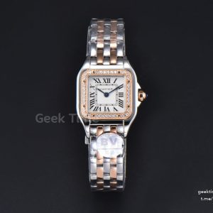 Panthère Secrete Ladies 22mm SS/RG BVF  White Dial Diamond Bezel SS/RG Bracelet Ronda Quartz