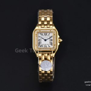 Panthère Secrete Ladies 22mm YG BVF White Dial Diamond Bezel YG Bracelet Ronda Quartz