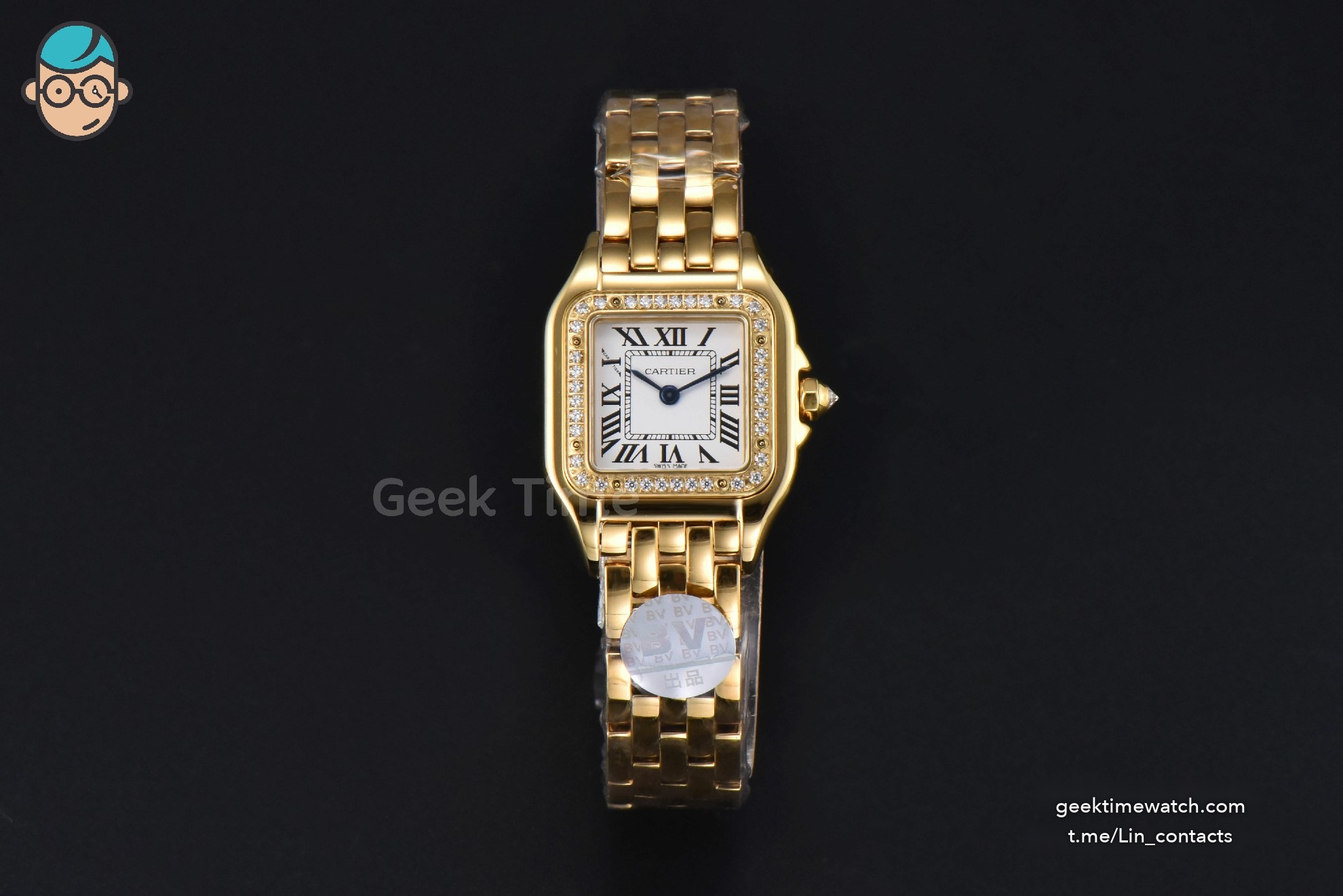 Panthère Secrete Ladies 22mm YG BVF White Dial Diamond Bezel YG Bracelet Ronda Quartz