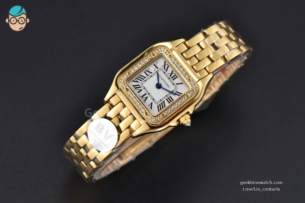 Panthère Secrete Ladies 22mm YG BVF White Dial Diamond Bezel YG Bracelet Ronda Quartz