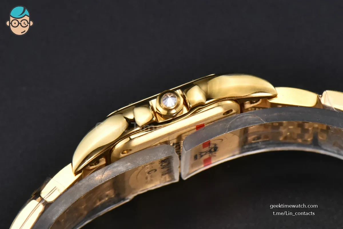 Panthère Secrete Ladies 22mm YG BVF White Dial Diamond Bezel YG Bracelet Ronda Quartz