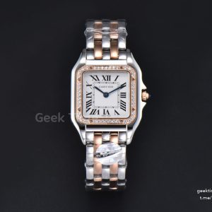 Panthère Secrete Ladies 27mm SS/RG BVF White Dial Diamond Bezel SS/RG Bracelet Ronda Quartz