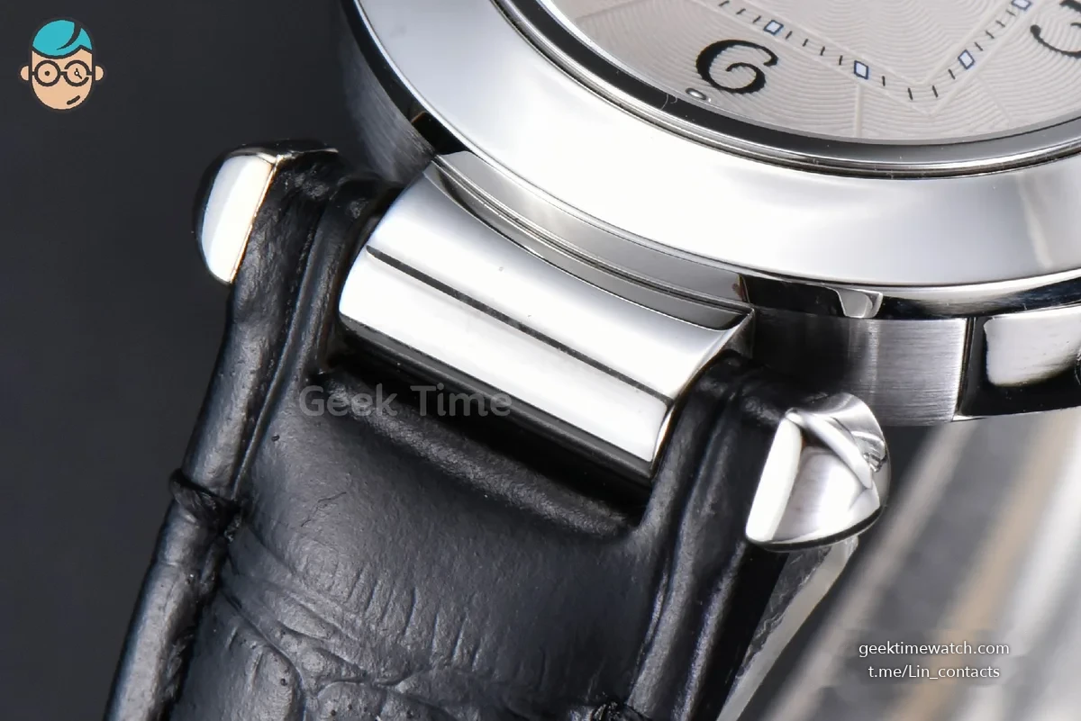 Pasha Ladies AF 30MM White Dial Black Leather Strap Jap Quartz