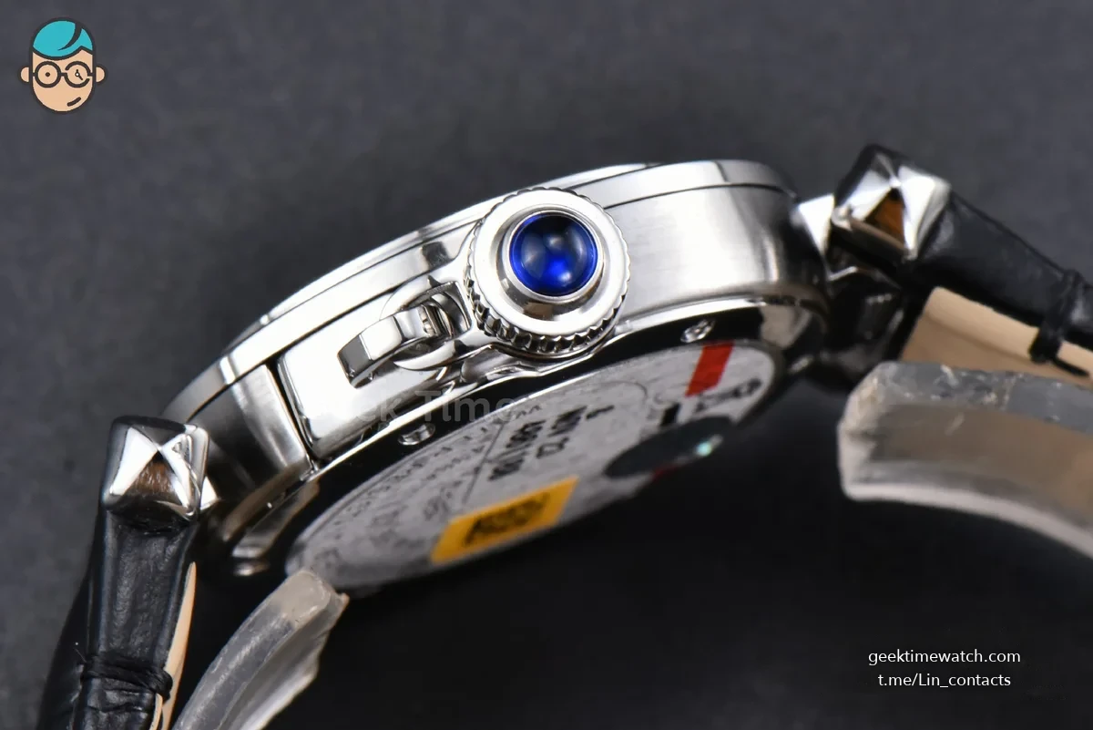 Pasha Ladies AF 30MM White Dial Black Leather Strap Jap Quartz