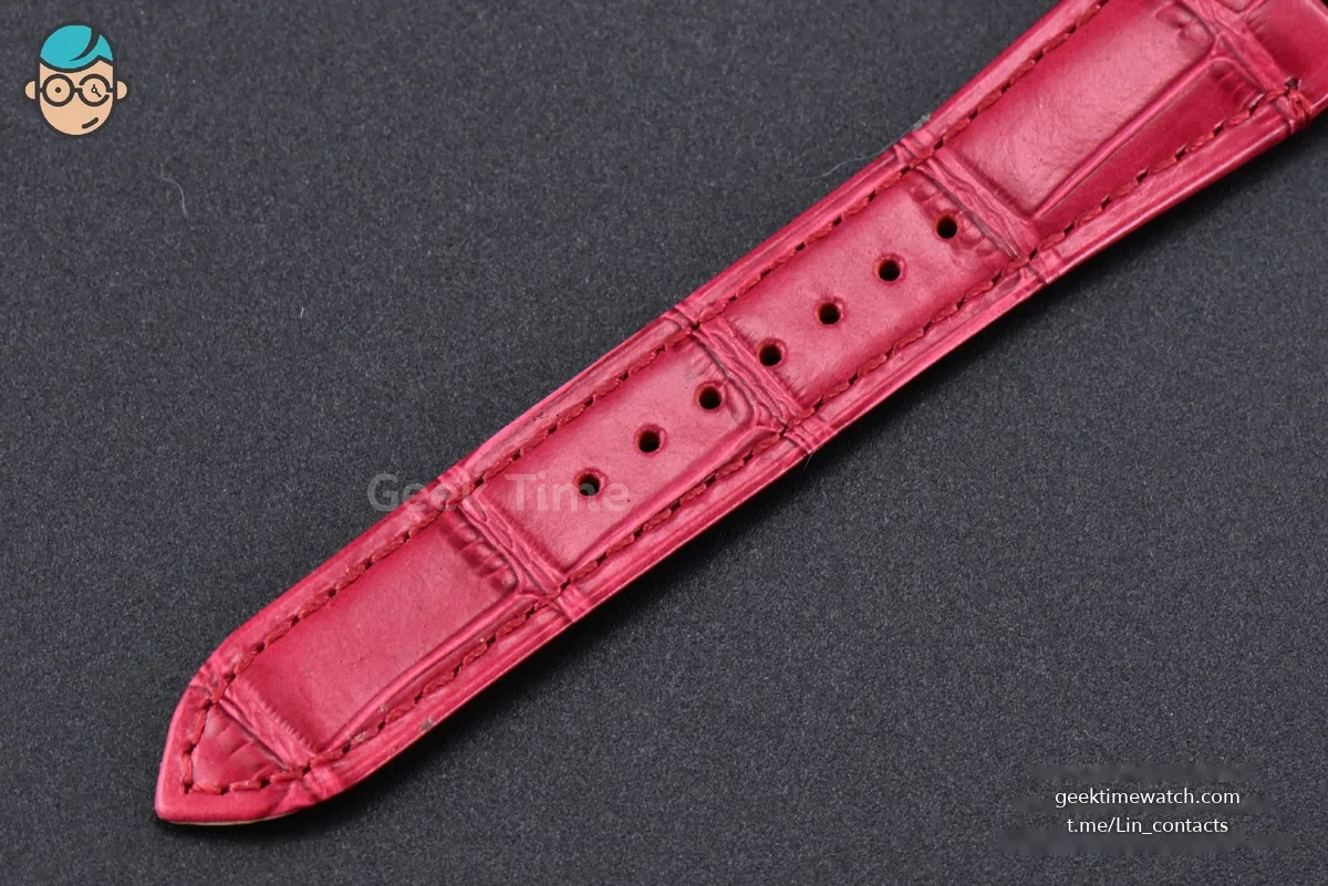 Pasha Ladies AF 30MM RG White Dial Rose Red Leather Strap Jap Quartz