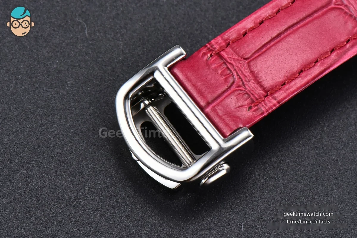Pasha Ladies AF 30MM RG White Dial Rose Red Leather Strap Jap Quartz