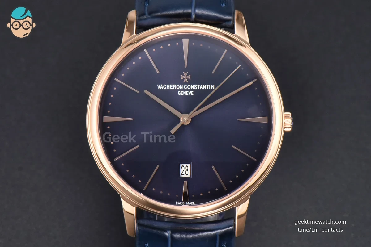 Patrimony Date 40mm RG ZF Blue Dial Blue Leather Strap MIYOTA 9015