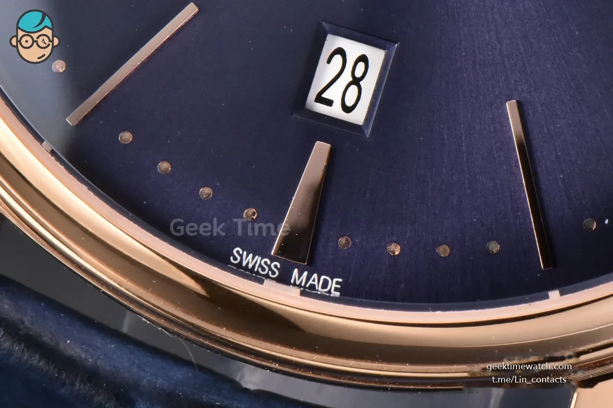 Patrimony Date 40mm RG ZF Blue Dial Blue Leather Strap MIYOTA 9015