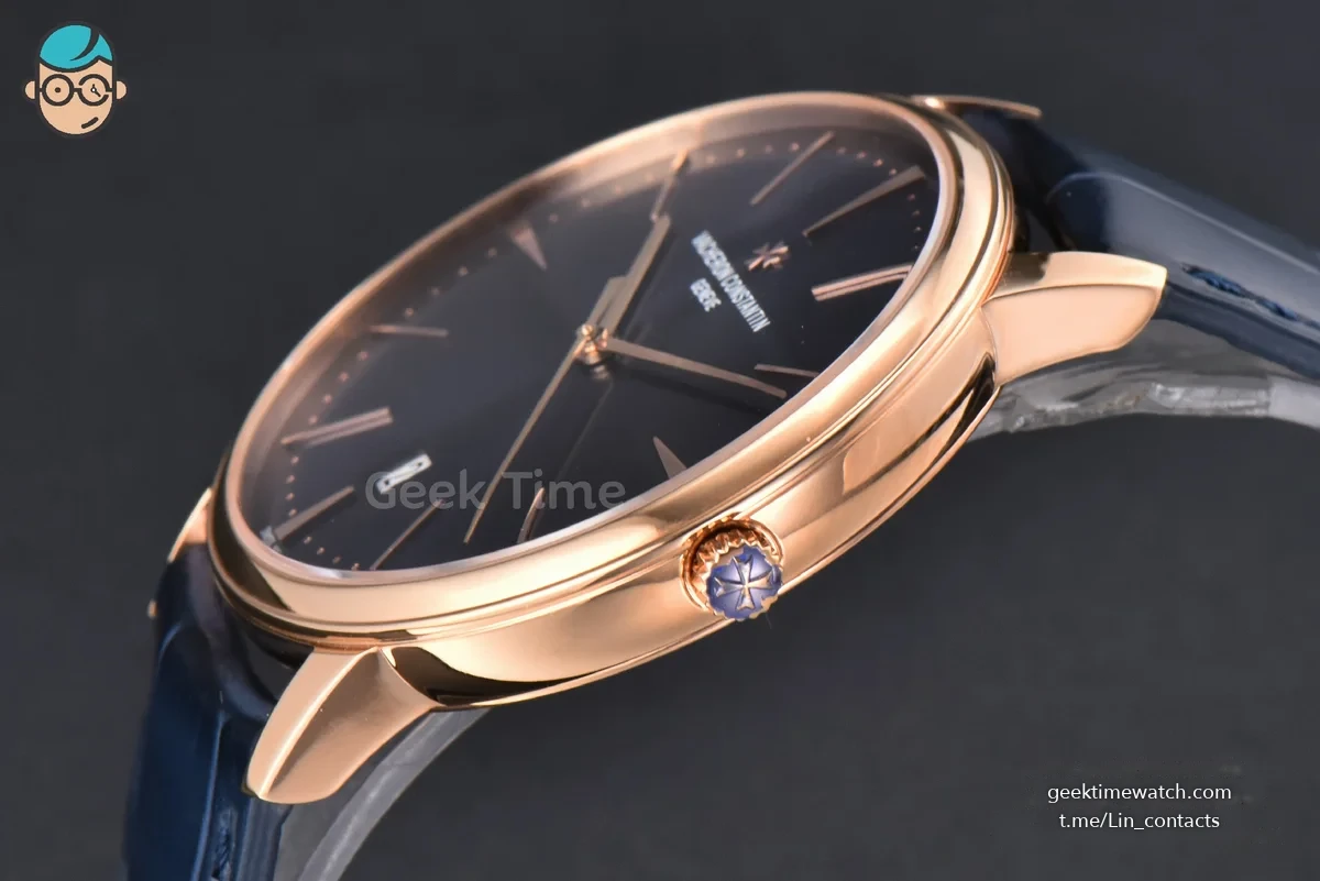 Patrimony Date 40mm RG ZF Blue Dial Blue Leather Strap MIYOTA 9015