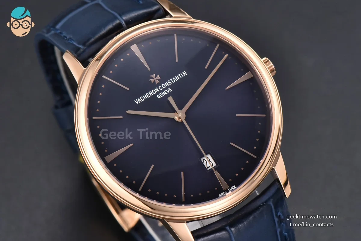 Patrimony Date 40mm RG ZF Blue Dial Blue Leather Strap MIYOTA 9015