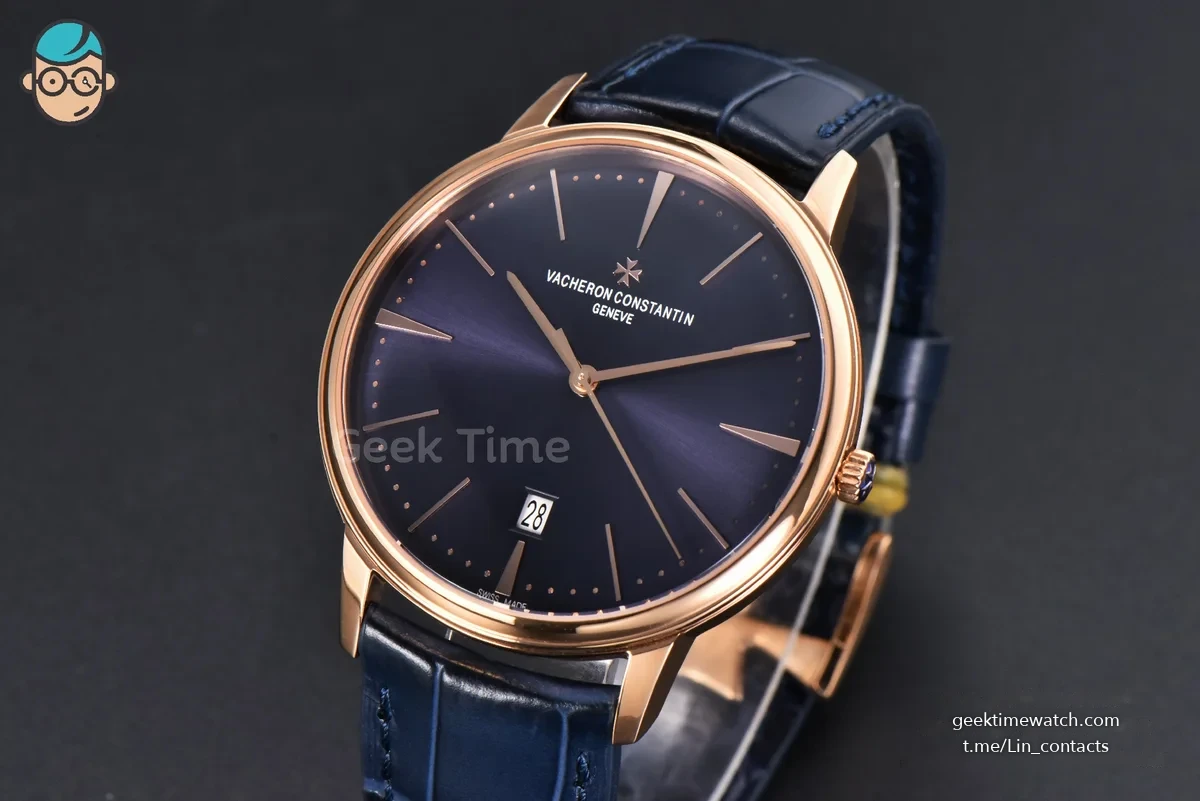 Patrimony Date 40mm RG ZF Blue Dial Blue Leather Strap MIYOTA 9015