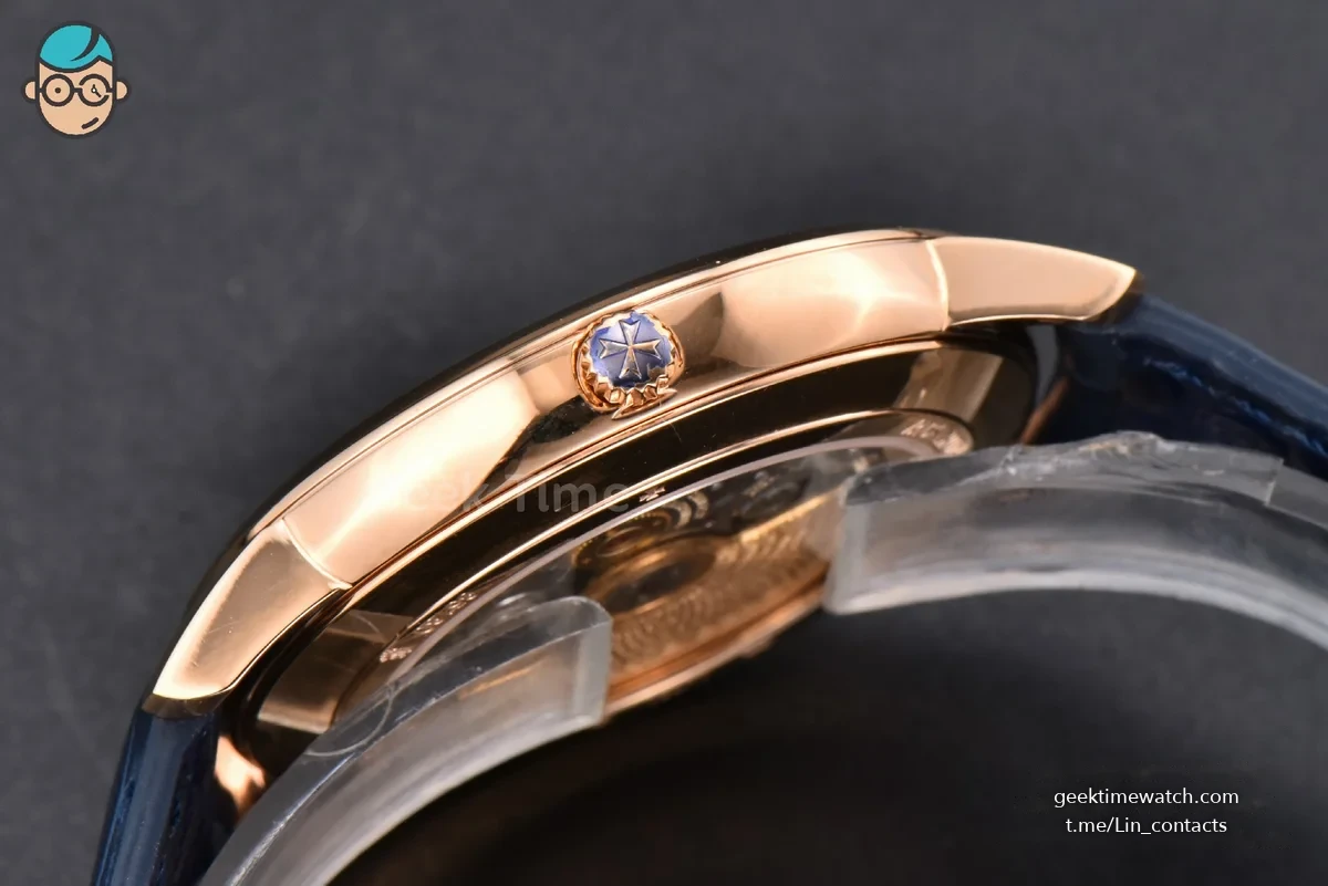Patrimony Date 40mm RG ZF Blue Dial Blue Leather Strap MIYOTA 9015