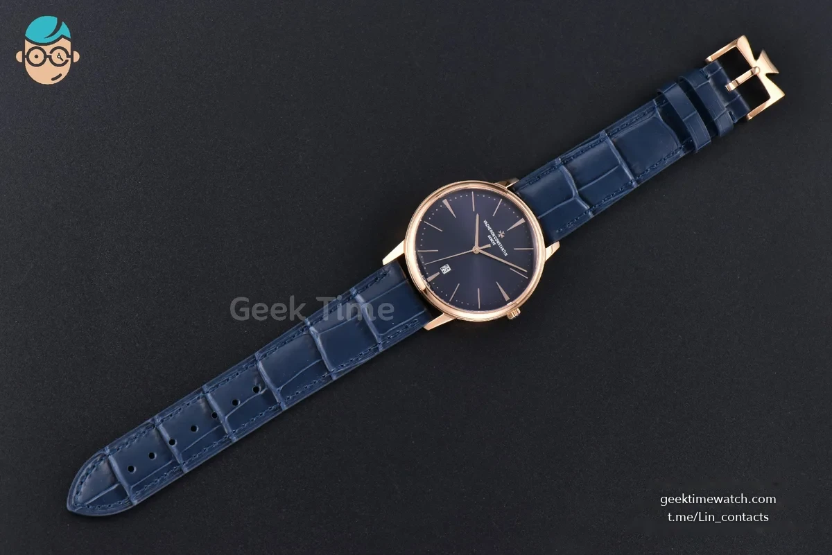 Patrimony Date 40mm RG ZF Blue Dial Blue Leather Strap MIYOTA 9015