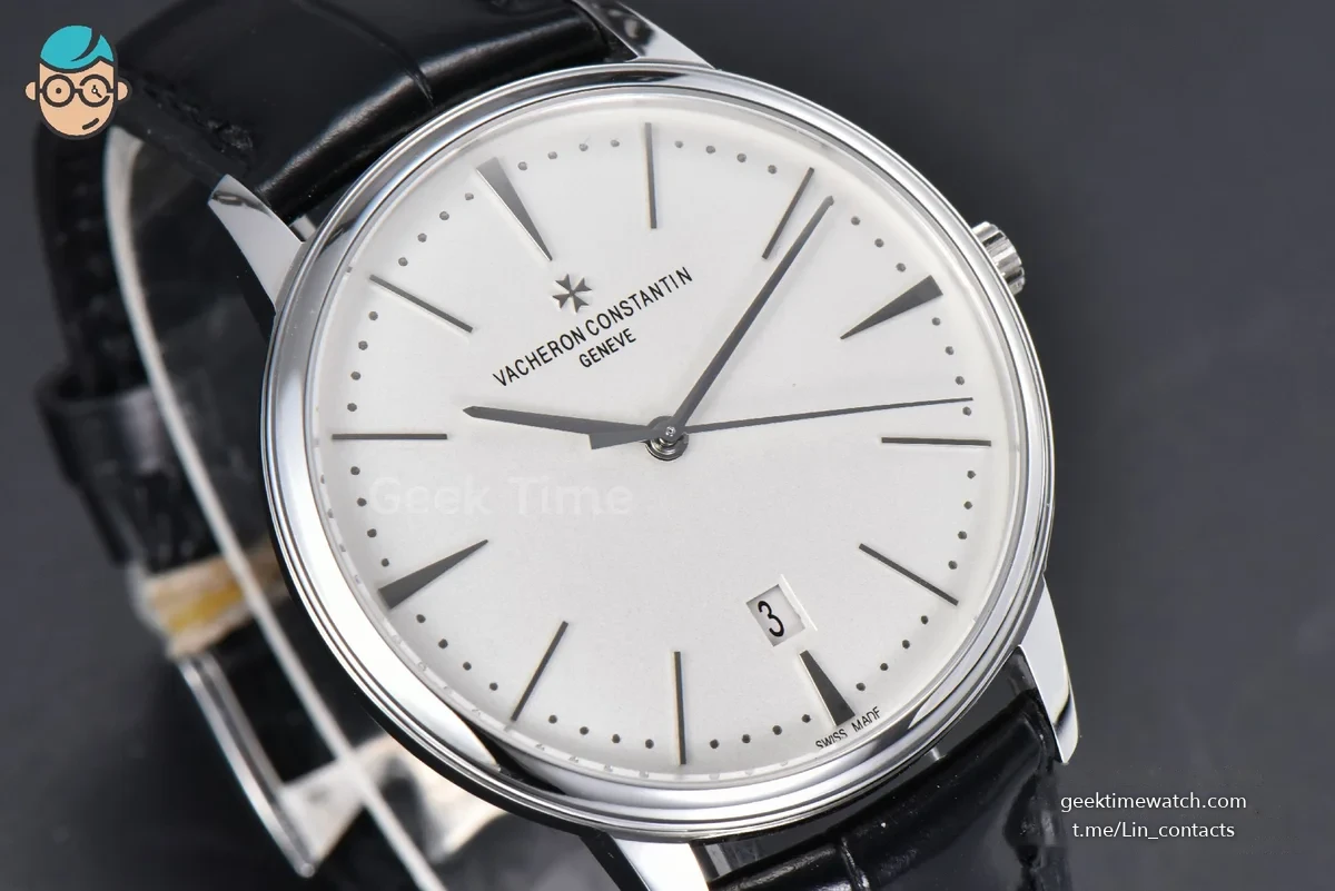 Patrimony Date 40mm ZF White Dial Black Leather Strap MIYOTA 9015