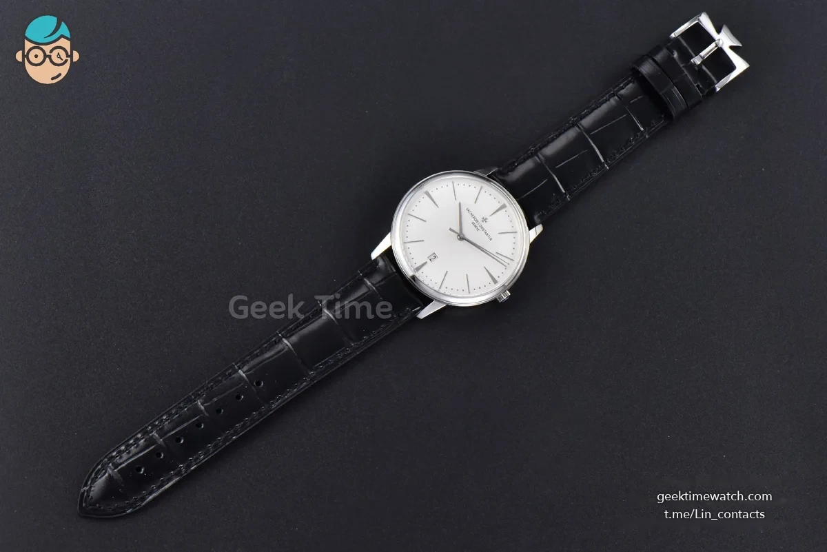 Patrimony Date 40mm ZF White Dial Black Leather Strap MIYOTA 9015