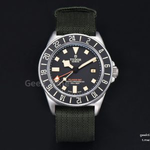 Pelagos FXD GMT 42mm M+F Gray Titanium Case Black Dial  Green Nylon Strap A2836