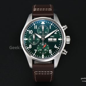 Pilot Chrono IW388103 APSF 41mm Green Dial Brown Leather Strap Clone SA69385