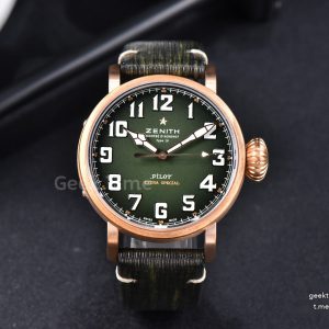 Pilot Type 20 Extra Special Bronze XF 45MM Green Dial Green Leather Strap A2824