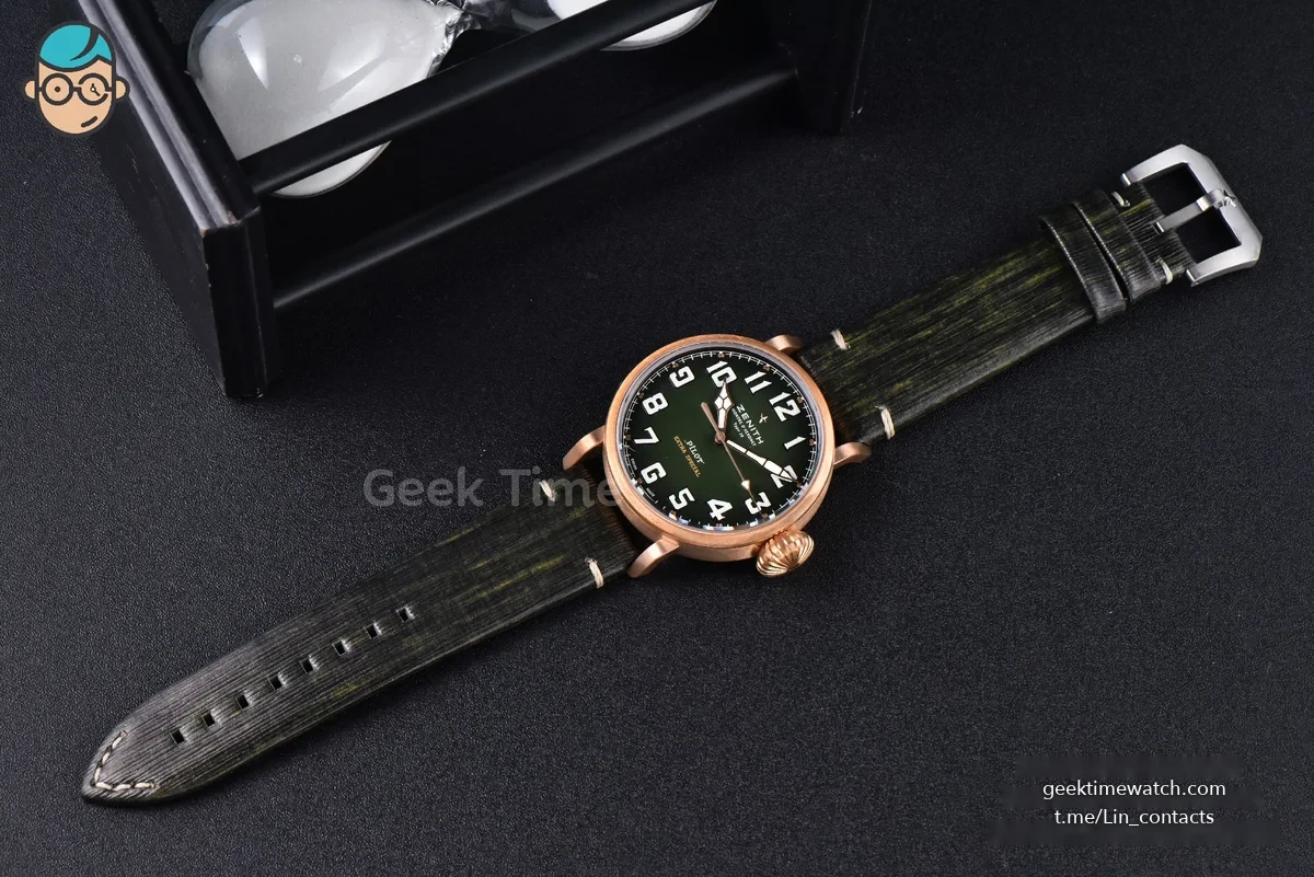 Pilot Type 20 Extra Special Bronze XF 45MM Green Dial Green Leather Strap A2824