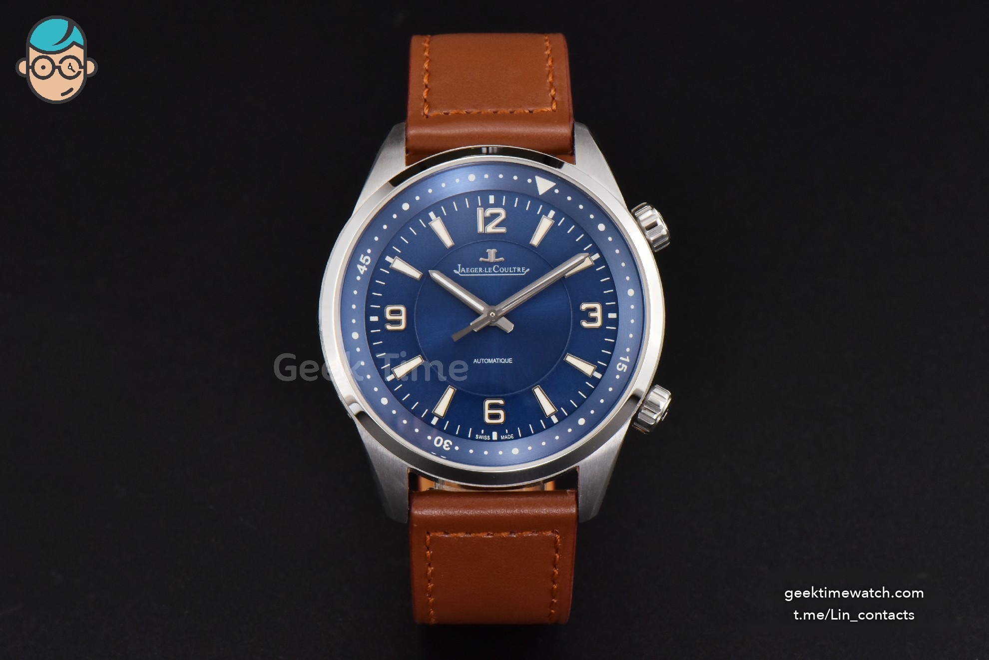 Polaris Geographic 40mm LTF Blue Dial Brown Leather Strap MIYOTA 9015