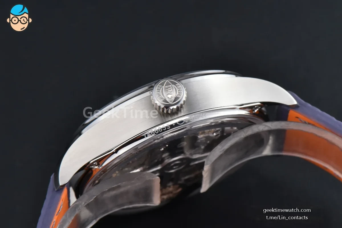 Portugieser Automatic 7 Days IW500703 42mm SS APSF Ice Blue Dial Silver Numeral Markers Gray Leather Strap A52010
