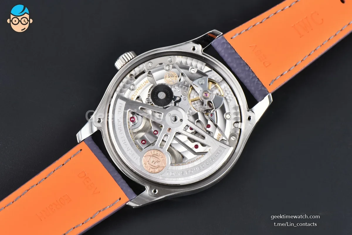 Portugieser Automatic 7 Days IW500703 42mm SS APSF Ice Blue Dial Silver Numeral Markers Gray Leather Strap A52010