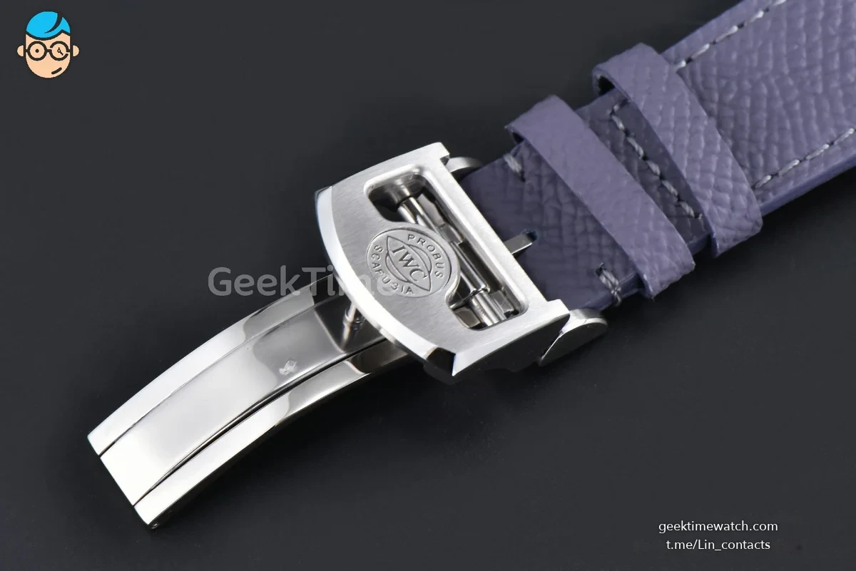 Portugieser Automatic 7 Days IW500703 42mm SS APSF Ice Blue Dial Silver Numeral Markers Gray Leather Strap A52010