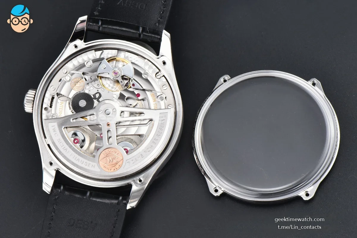 Portugieser Automatic 7 Days IW500703 42mm SS APSF White Dial Gold Numeral Markers Black Leather Strap A52010