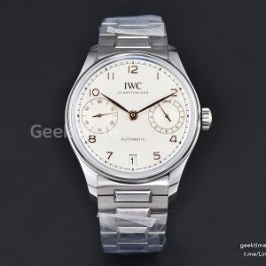 Portugieser Automatic 7 Days IW501701 42mm SS APSF White Dial Gold Numeral Markers SS Bracelet A52010