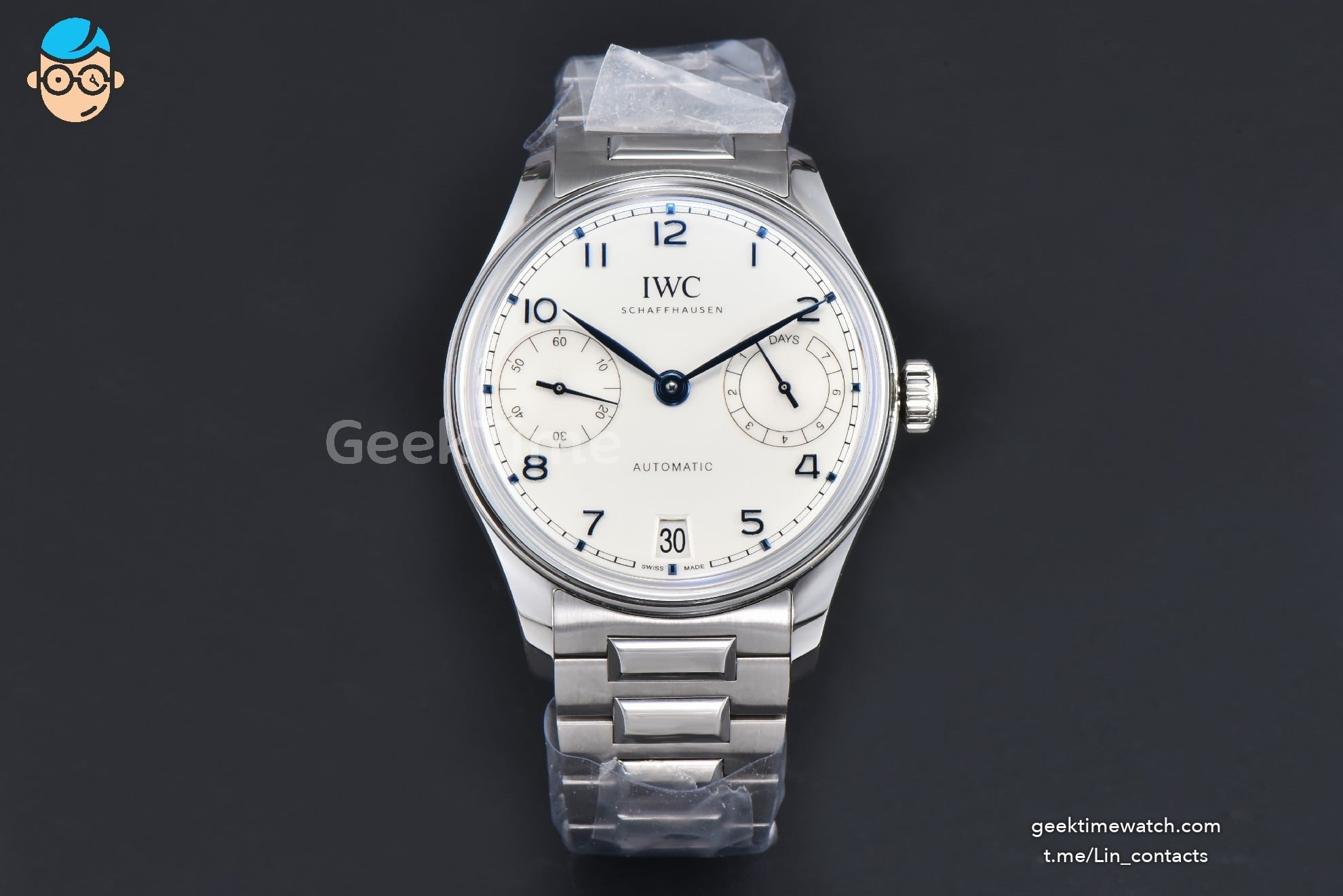 Portugieser Automatic 7 Days IW501702 42mm SS APSF White Dial Blue Numeral Markers SS Bracelet