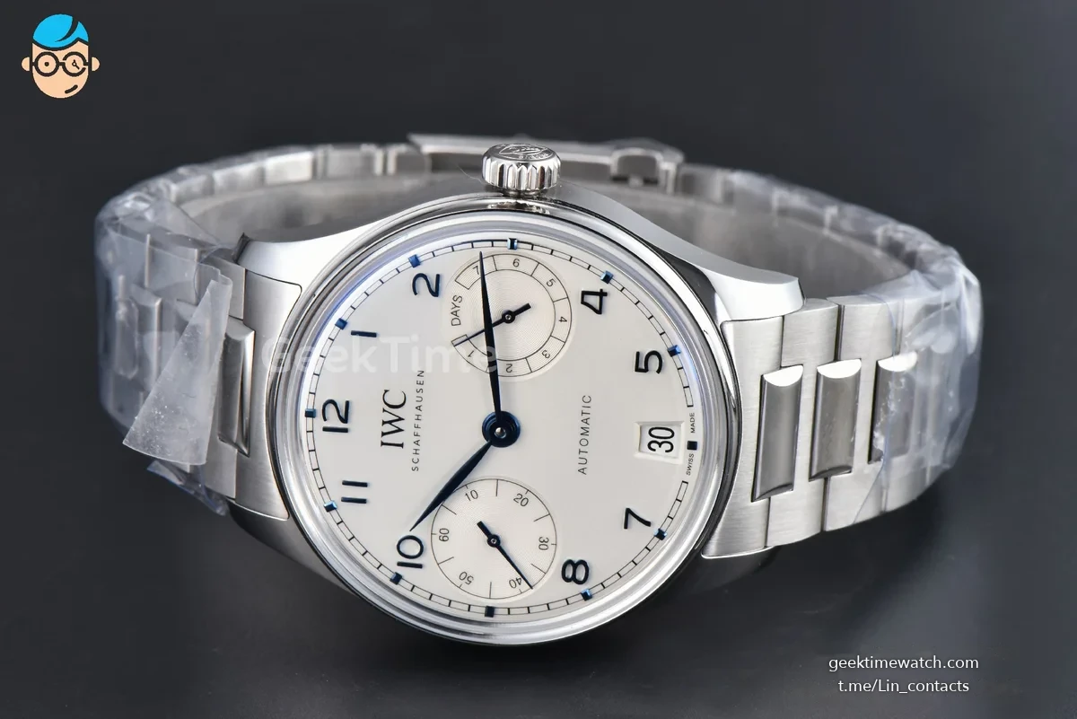 Portugieser Automatic 7 Days IW501702 42mm SS APSF White Dial Blue Numeral Markers SS Bracelet
