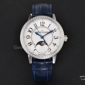 Rendez-Vous Moon 34mm GF Diamond White Textured Dial Blue Leather Strap A935